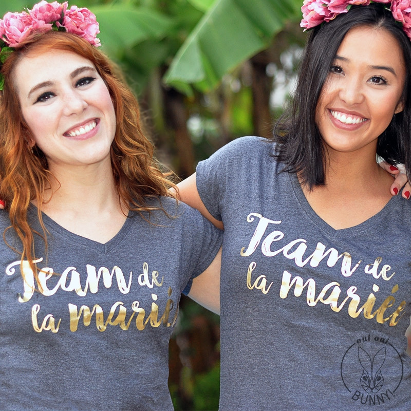 T-shirt Team de la Mariée Gris