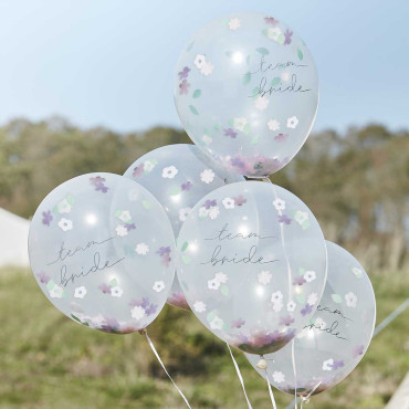 Ballons Team Bride à fleur & Confettis Bohème