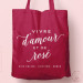 Tote-Bag "Vive d'Amour et de Rosé" personnalisé Coloré