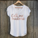 T-Shirt Call me Madame col V, couleur blanche