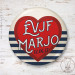 Badge EVJF personnalisé prénom et date de la future mariée, modèle marin
