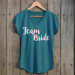 T-shirt Team Bride Bleu Canard et blanc