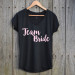 T-shirt Team Bride Noir et rose bonbon